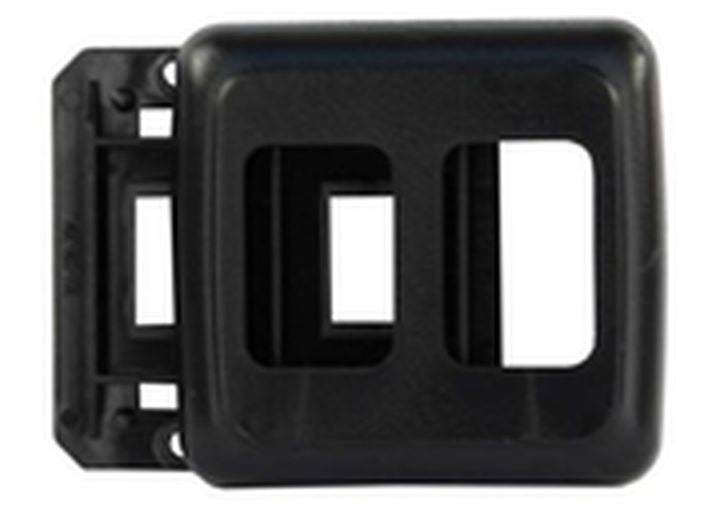 JR Products DOUBLE SWITCH BASE & FACE PLATE, BLACK