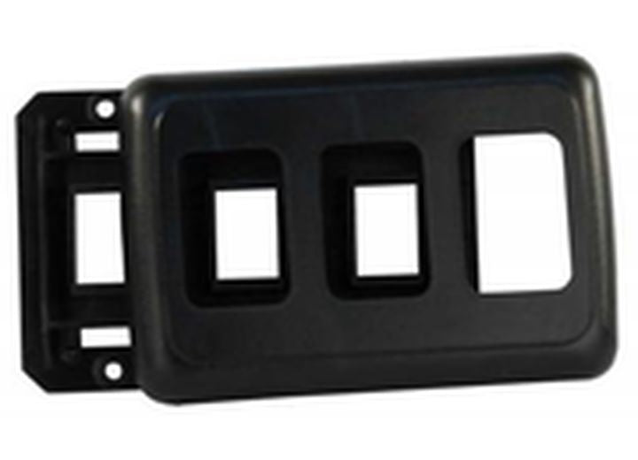 JR Products TRIPLE SWITCH BASE & FACE PLATE, BLACK