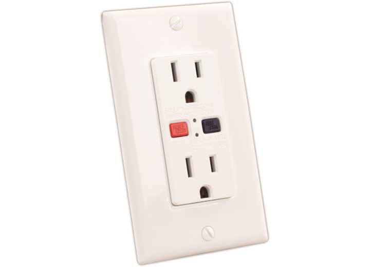 JR Products 120V/15 AMP GFCI ELECTRICAL OUTLET, WHITE