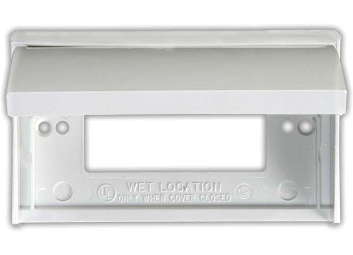 JR Products WEATHERPROOF GFCI OUTLET COVER, POLAR WHITE
