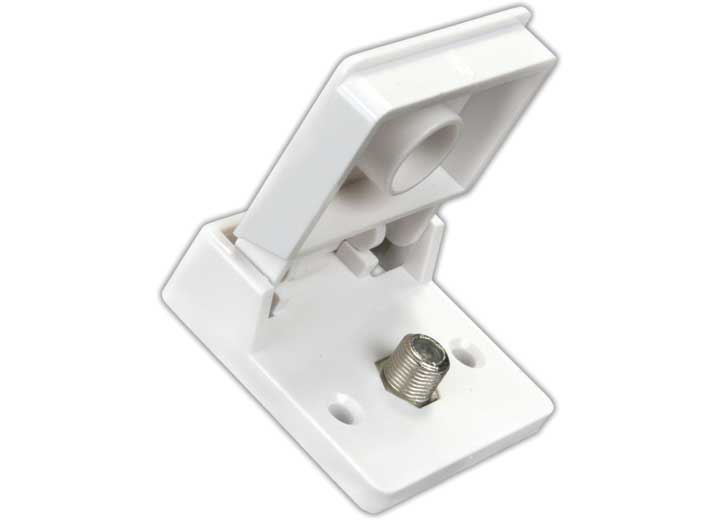 JR Products EXTERIOR WEATHERPROOF TV JACK, POLAR WHITE