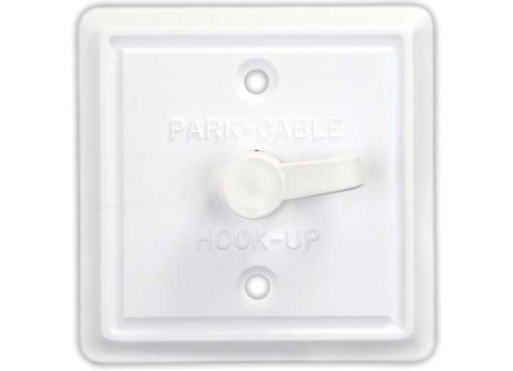JR Products SQUARE CABLE TV PLATE, POLAR WHITE