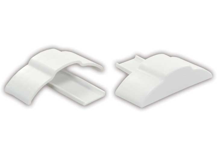 JR Products FULL EXTRUSION END CAP (R&L HAND SET), POLAR WHITE-3/4" X 1-7/8" X 3/8"