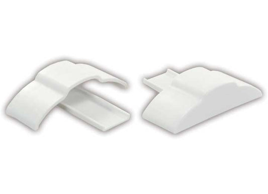 JR Products FULL EXTRUSION END CAP (R&L HAND SET), POLAR WHITE-3/4" X 1-7/8" X 3/8"