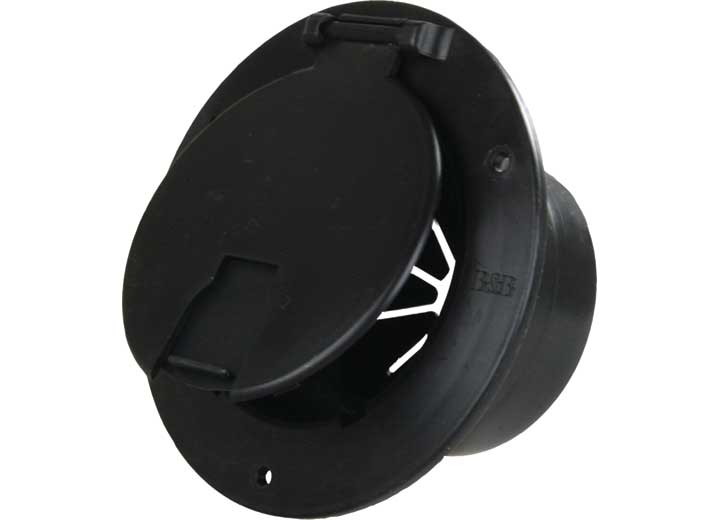 JR Products DELUXE ROUND ELECTRIC CABLE HATCH W/BACK, BLACK