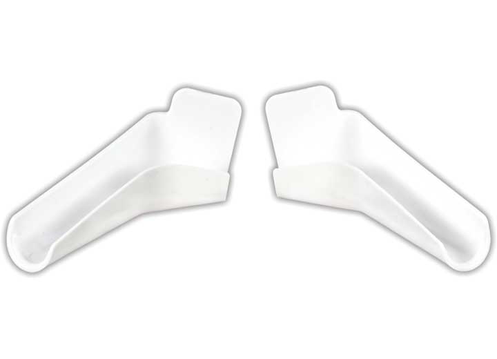 JR Products FLEXIBLE EXTENDED RAIN GUTTER SPOUTS, POLAR WHITE