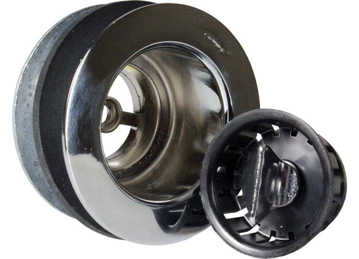 JR Products STRAINER W/THREADED BASKET, LOCKNUT, AND RUBBER WASHER