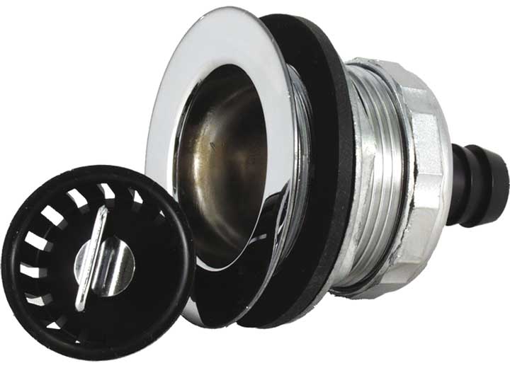 JR Products STRAINER W/THREADED BASKET, TAIL FLANGE, SLIP NUT, LOCKNUT, RUBBER WASHER