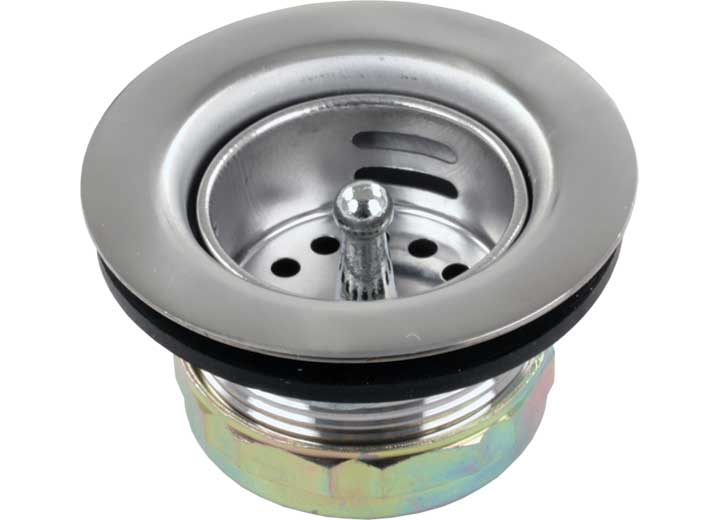 JR Products STRAINER W/PUSH-IN BASKET, CHROME