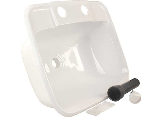 JR Products MOLDED LAVATORY SINK, WHITE