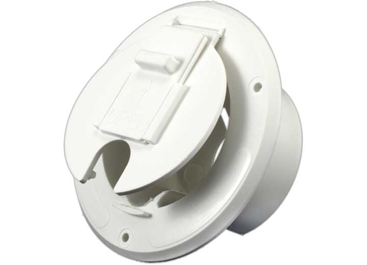 JR Products ROUND CABLE HATCH, 30 AMP, WHITE