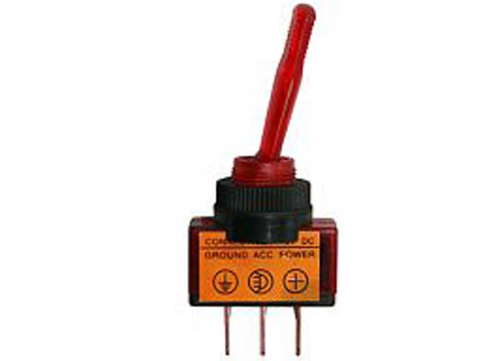 J T & T Products RED ILLUMINATED TOGGLE 20A 12V S.P.S.T. 1 PC