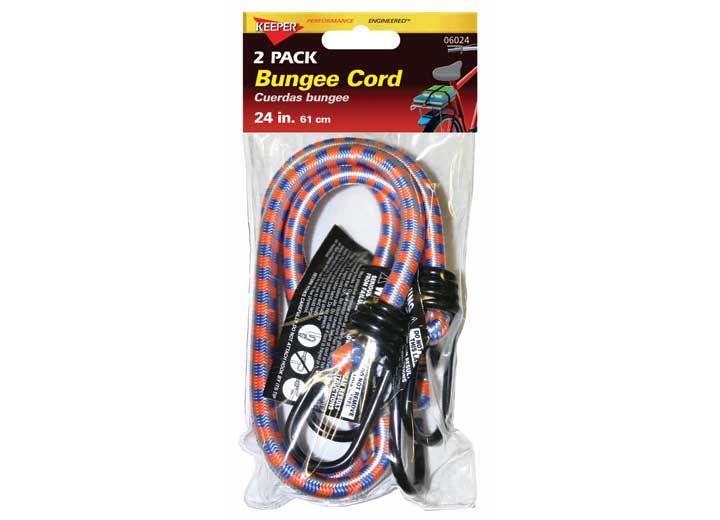 Keeper 24IN BUNGEE CORD, COATED HOOKS, 2 PACK