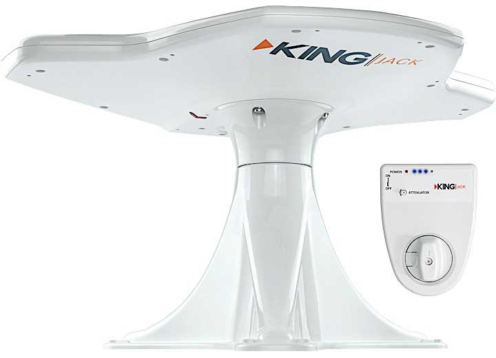 King JACK ANTENNA WITH METER, WHITE (MOUNTING PLATE NOT INCLUDED)