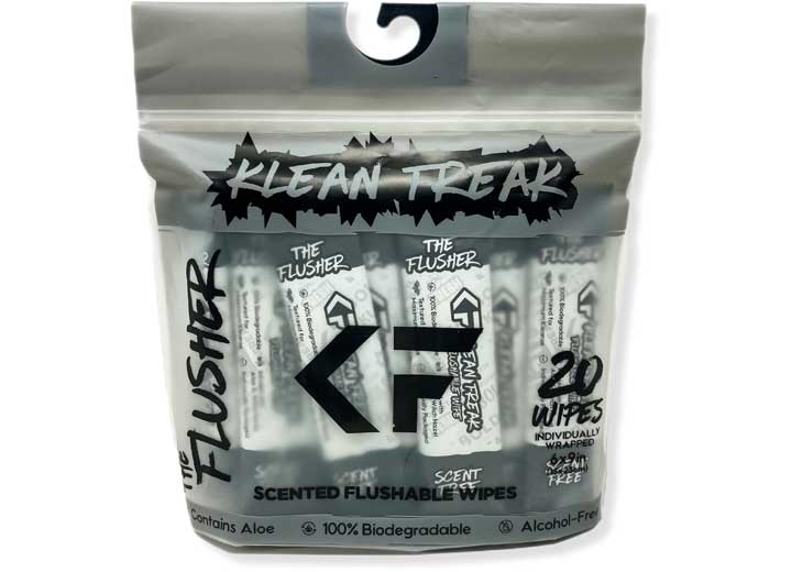 Klean Freak THE FLUSHER - 20 PACK - SCENT FREE FLUSHABLE WIPES