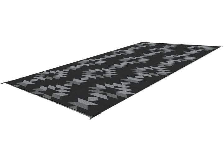 KUMA Outdoor Gear Reversible Outdoor Mat – 18’ x 9’, Monterrey Boho, Black/Grey