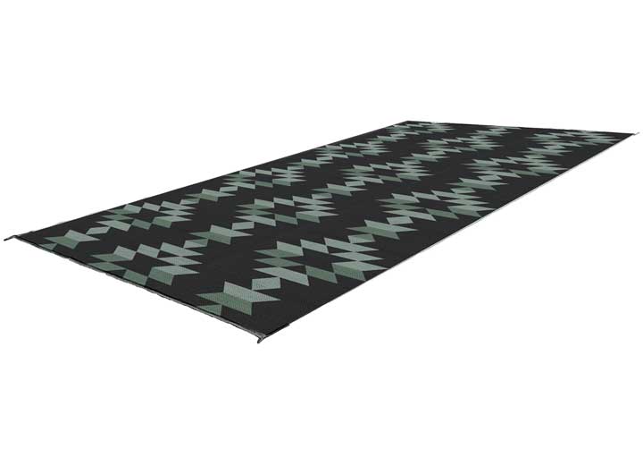 KUMA Outdoor Gear Reversible Outdoor Mat – 18’ x 9’, Monterrey Boho, Black/Sage