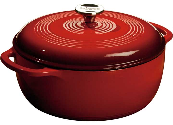 Lodge 6 Quart Enameled Cast Iron Dutch Oven - Red