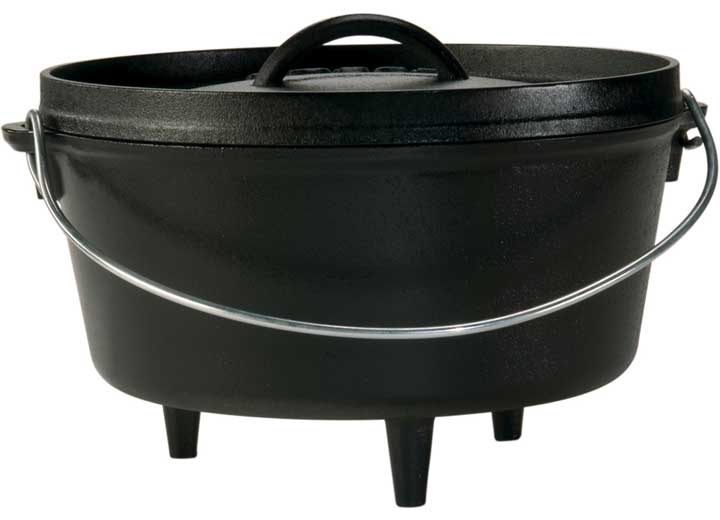 Lodge 5 Quart / 10 Inch Seasoned Cast Iron Deep Camp Dutch Oven