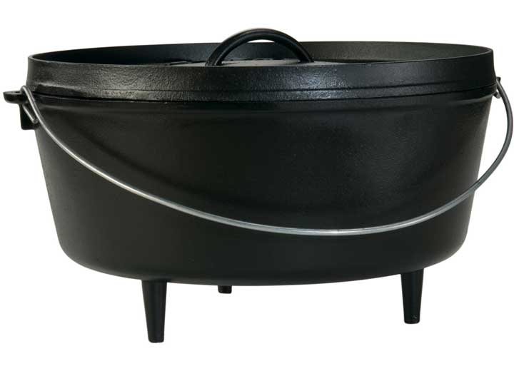 Lodge 10 Quart / 14 Inch Seasoned Cast Iron Deep Camp Dutch Oven
