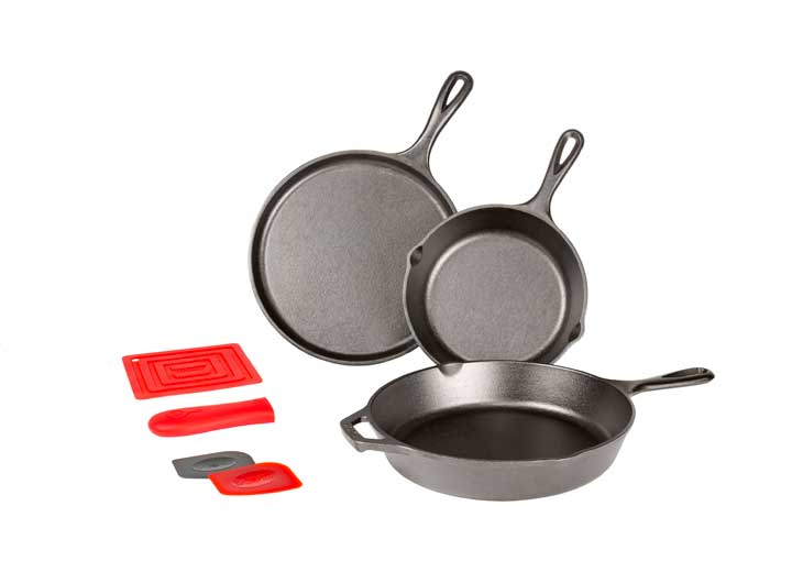 Lodge Essential Seasoned Cast Iron Skillet Set