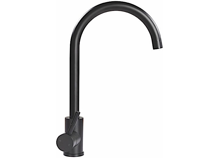 Lippert CURVED GOOSENECK FAUCET - BLACK MATTE (RETAIL BOX)