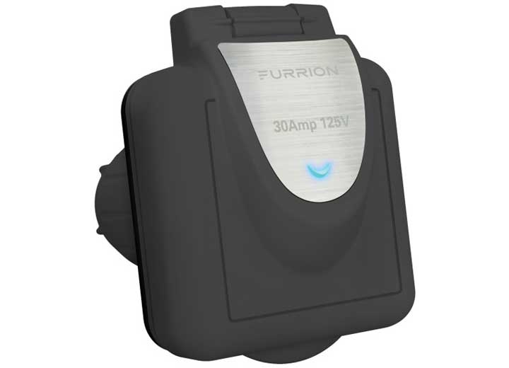 Lippert 30A 125V MARINE POWER SMART INLET, BLACK, SQUARE