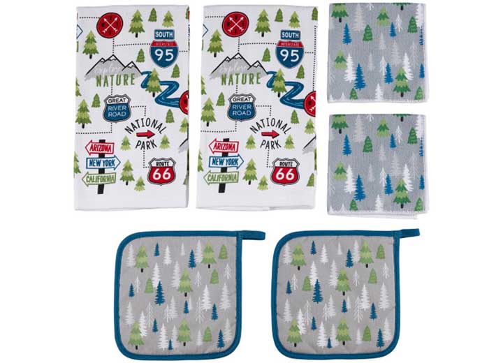 LIPPERT 6 PC KITCHEN SET-ROAD SIGN PRINT