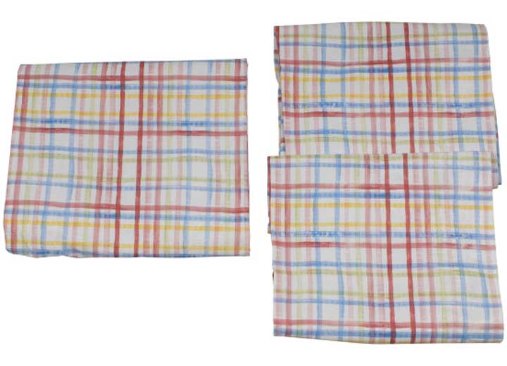 LIPPERT 3 PC PICNIC TABLE COVER SET-PLAID PRINT