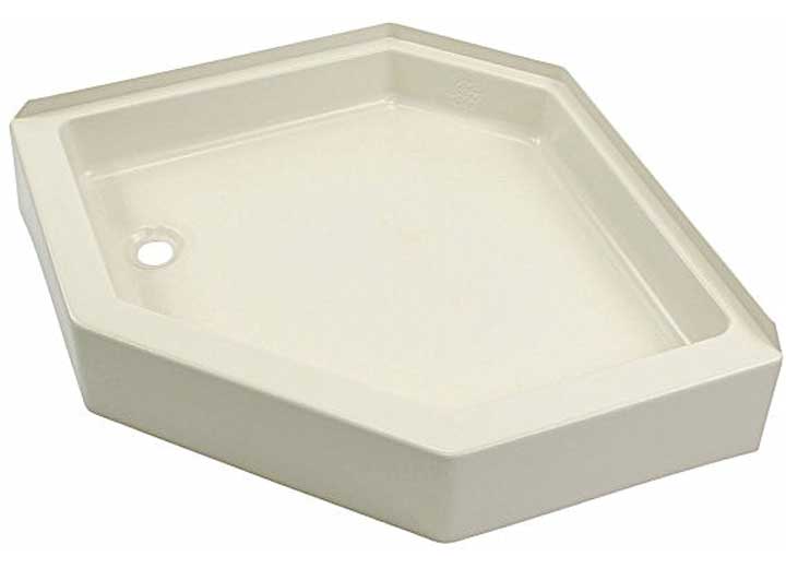 Lippert 32IN X 32IN NEO ANGLE SHOWER PAN; LEFT DRAIN; 6.625IN APRON - PARCHMENT