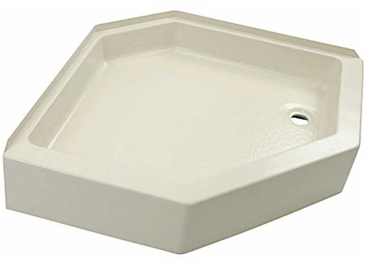 Lippert 24IN X 40IN SHOWER PAN; RIGHT DRAIN - PARCHMENT