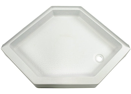 Lippert 32IN X 32IN NEO ANGLE SHOWER PAN; RIGHT DRAIN; 6.625IN APRON - WHITE