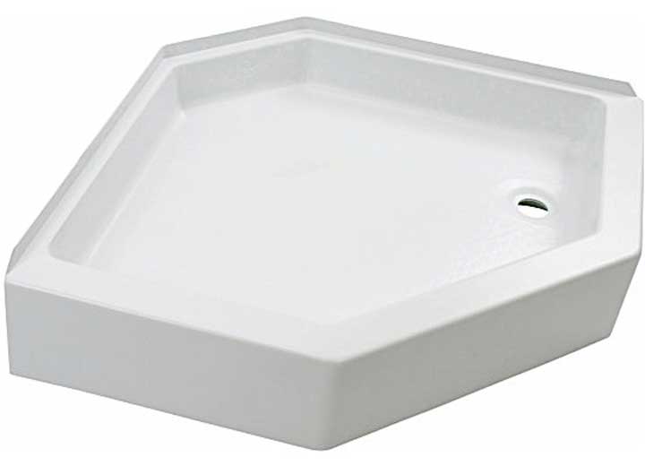 Lippert 24IN X 46IN SHOWER PAN; RIGHT DRAIN - WHITE