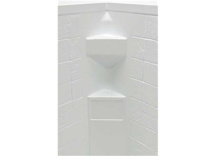 Lippert 34IN X 34IN NEO ANGLE SHOWER SURROUND; SLATE FINISH; 68IN TALL - WHITE