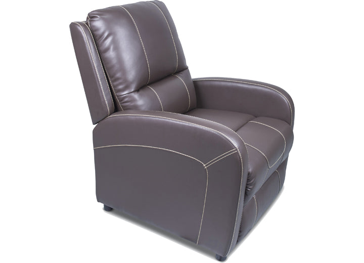 Lippert PUSHBACK RECLINER; 27.5X37X36.5 (MAJESTIC CHOCOLATE; TAN TOPSTITCH)