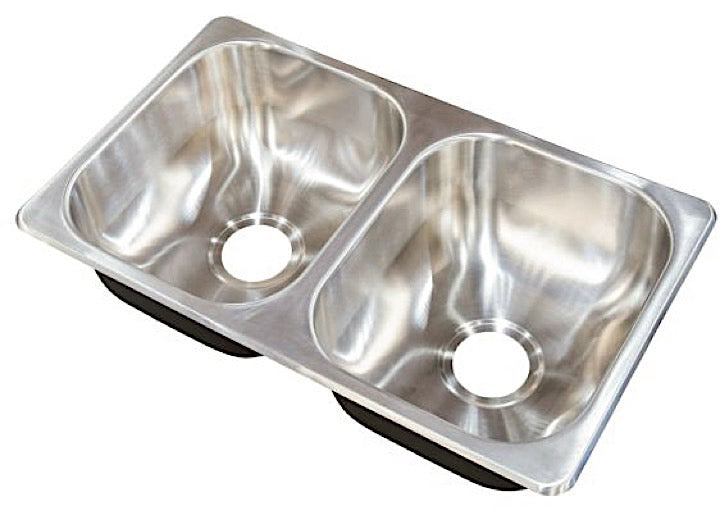 Lippert 27X16X7 DOUBLE BOWL SINK; DRAWN; 20 GA