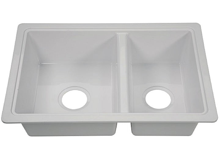 Lippert 25IN X 17IN DOUBLE BOWL SINK - WHITE