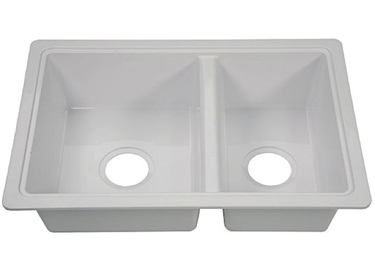 Lippert 25IN X 17IN DOUBLE BOWL SINK - WHITE