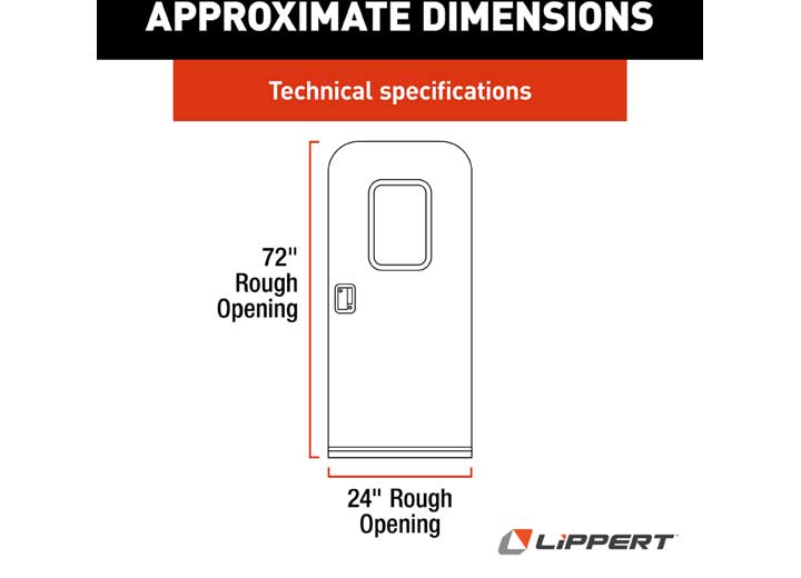 Lippert 24IN X 72IN RH RADIUS ENTRY DOOR - UPGRADED