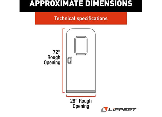 Lippert 28IN X 72IN RH RADIUS ENTRY DOOR - UPGRADED