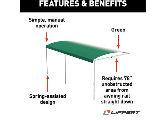 Lippert 16FT DESTINATION ROLLER, GREEN FADE, BLACK SHIELD
