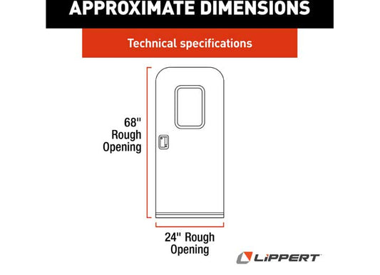 Lippert 24IN X 68IN RH RADIUS ENTRY DOOR - UPGRADED