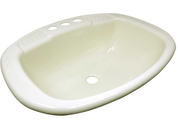 Lasalle Bristol SINK 16X20 PARCHMENT POLY OVAL W/OVERFLOW