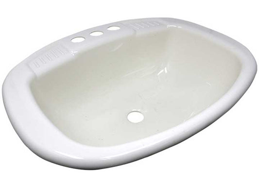 Lasalle Bristol SINK 16X20 WHITE POLY OVAL W/OVERFLOW