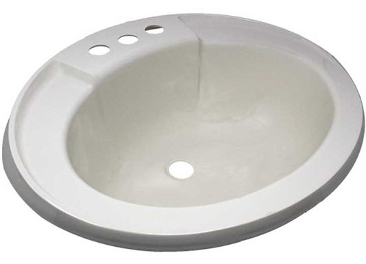 Lasalle Bristol SINK 17X20 PARCHMENT, ABS OVAL W/OVERFLOW