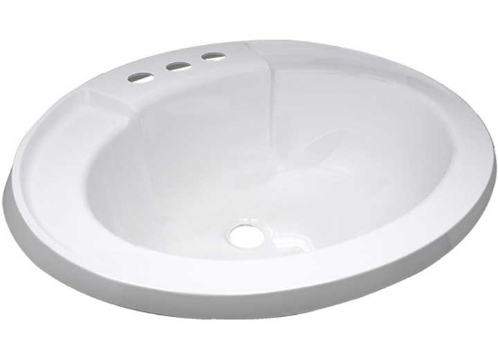 Lasalle Bristol SINK 17X20 WHITE, ABS OVAL W/OVERFLOW