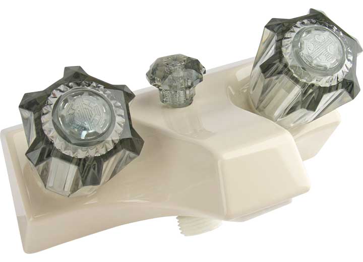 LaSalle Bristol Utopia 4" RV Tub Shower Wall Faucet with Hose Connection - Ivory/Smoke