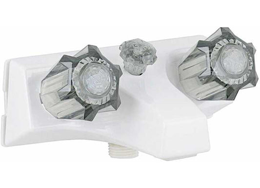 LaSalle Bristol Utopia 4" RV Tub Shower Wall Faucet with Hose Connection - White/Smoke