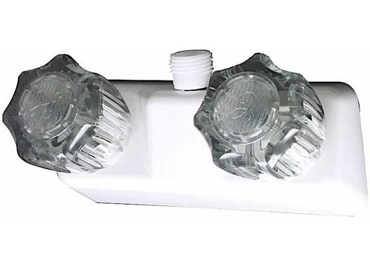 LaSalle Bristol Utopia 4" Shower Faucet w/Vacuum Breaker Hose Connection - White w/Smoked Handles