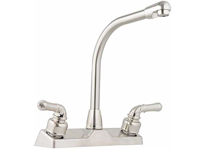 LaSalle Bristol Utopia 8" High Rise Kitchen Faucet with Tea Pot Handles- Brushed Nickel